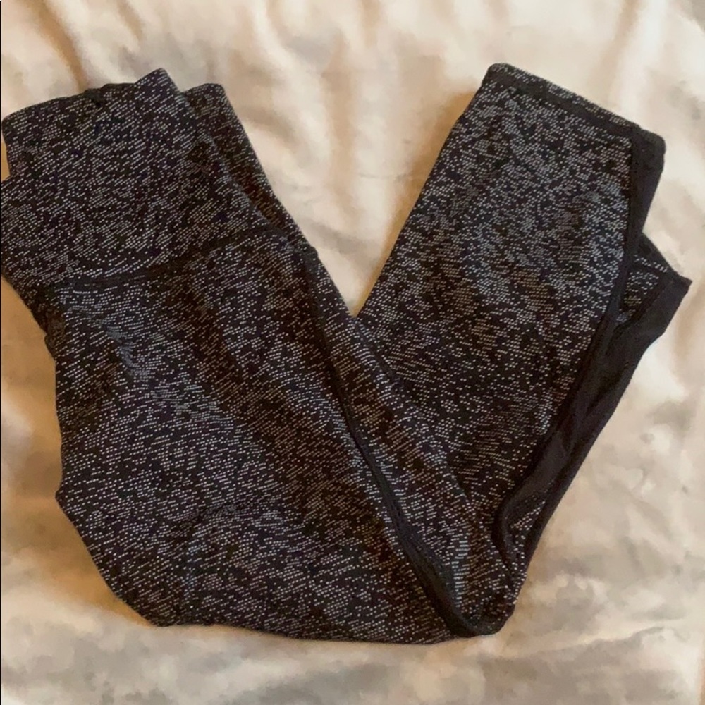 Black & White Dot Mesh Lululemon Crops